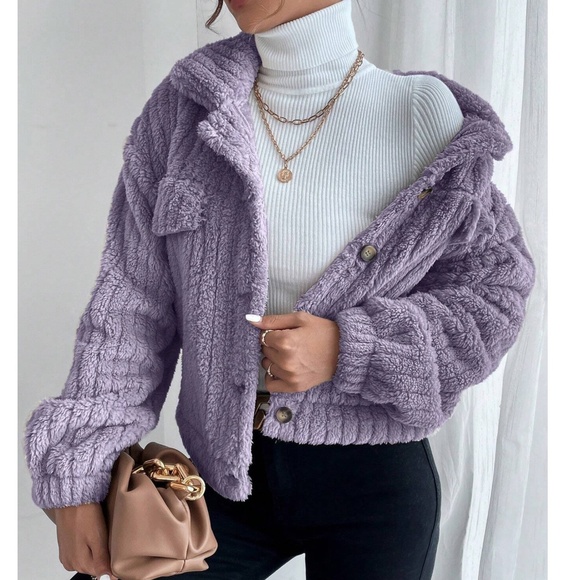 Cozy Teddy Button Down Oversized Jacket Coat - Picture 9 of 10